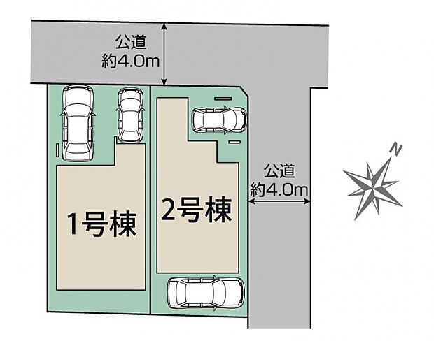 佐伯区美の里2丁目2棟 区画図