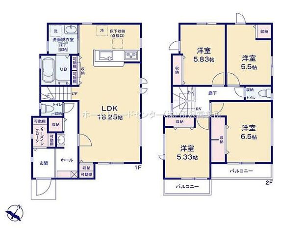 (1号棟)、4LDK、土地面積109.92m2、建物面積101.25m2