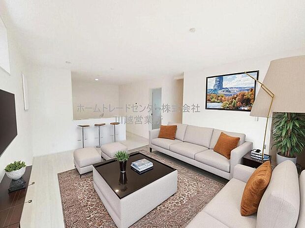 広々としたLDKに、自分好みのインテリアでレイアウト。季節ごとに模様替えなども、楽しみの一つとなりそうです。※家具をCGで加工しています。家具付き販売ではございません。
