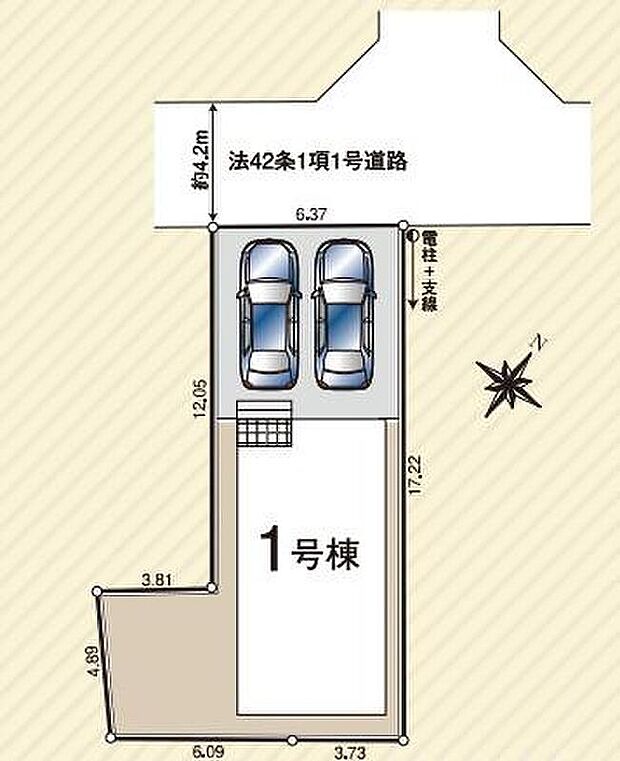 東武越生線「一本松」駅徒歩２分♪毎日の通勤通学やお買い物に大変便利な好立地です！カースペースは並列２台分！家族分の自転車を駐輪したり、来客用の駐車スペースとしてもお使いいただけます。