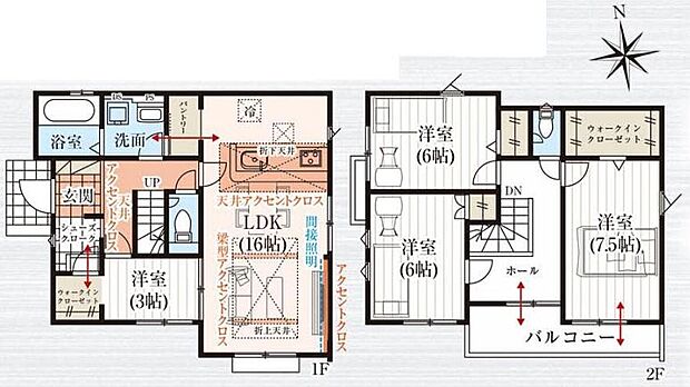 (２号棟)、4LDK、土地面積116.91m2、建物面積103.51m2
