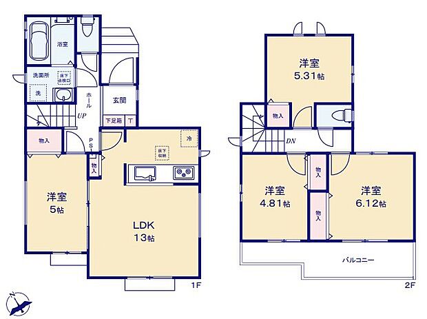 (A号棟)、4LDK、土地面積103.22m2、建物面積81.77m2
