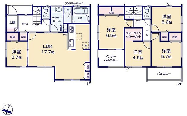 (1号棟)、5LDK、土地面積164.56m2、建物面積112.61m2
