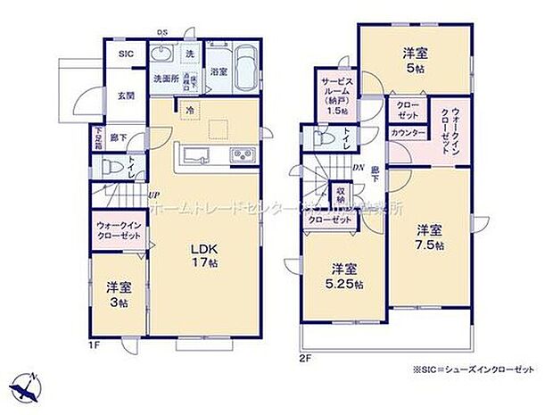 【4LDK+S】☆大容量WIC☆
７．５帖の主寝室にWICを広く設置しました！便利なカウンター付きなので小物等も効率よく収納出来ます♪家族の団欒が弾むリビングイン階段採用！