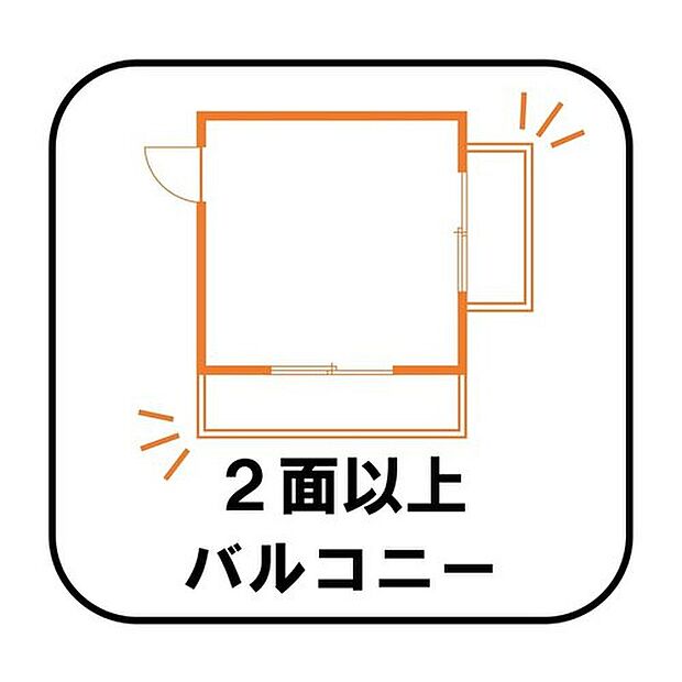 【【２面以上バルコニー】】時間帯によって変わる陽当たりに合わせて洗濯物を干せば効率UP↑ 家庭菜園などにもスペースを割きやすく、様々な使い方ができますね♪