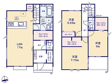 ☆ウォークインクローゼット３カ所☆
収納豊富なWICを３カ所ご用意！コートやワンピースはもちろん、ゴルフバッグ等大きな物も楽々収納できます☆ 