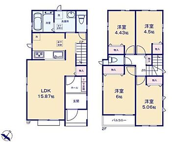 ☆ご家族がふれあうリビングイン階段☆
ワンフロアタイプの１５帖超えLDK♪ご家族との自然なコミュニケーションが生まれるリビングイン階段を採用！暖かい光が降り注ぐ、温もりあふれるお住まいです♪ 