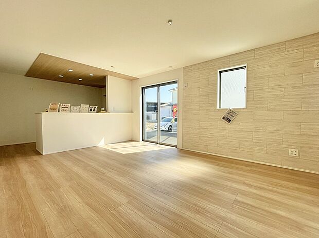 1号棟 家族が自然と集まる広々としたリビングは、毎日の暮らしを豊かにしてくれます。