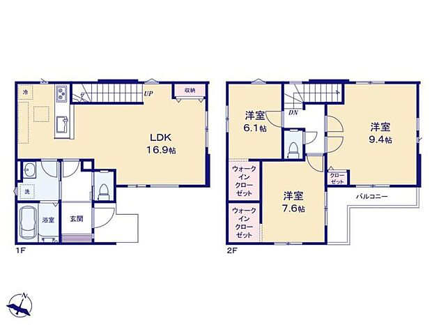 (2号棟)、価格5698万円、3LDK、土地面積92.73m2、建物面積90.8m2