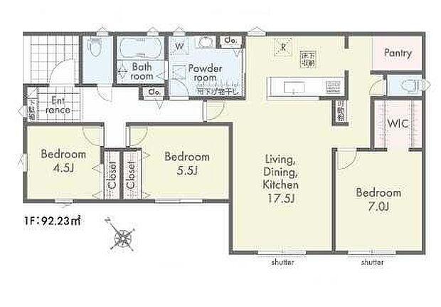 (1号棟)、価格4290万円、3LDK、土地面積214.27m2、建物面積93.06m2