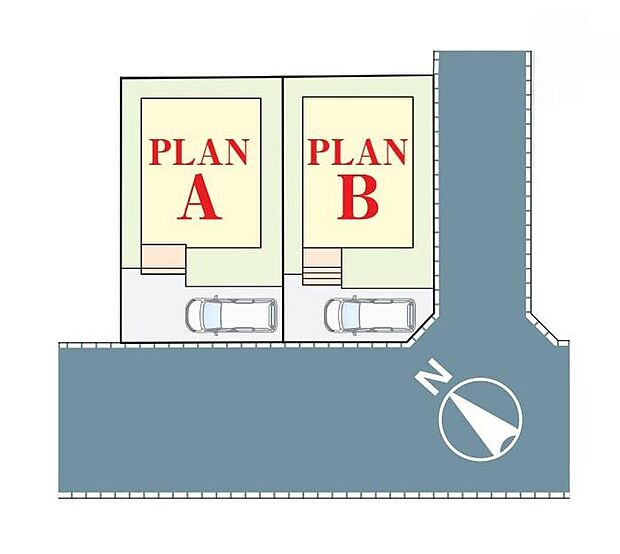 ≪区画図≫
前面の道路は8mとゆとりがあるので、お車の出し入れがスムーズです。空いたスペースにプランターを置いて季節の草花でお住まいを彩るのも素敵です♪