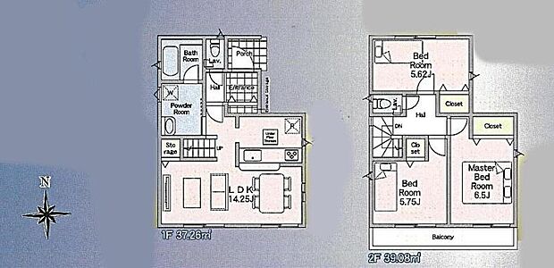 (2号棟)、価格3388万円、3LDK、土地面積108.3m2、建物面積76.34m2