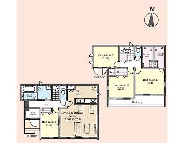 (E号棟)、価格4990万円、4LDK、土地面積104.61m2、建物面積98.53m2

