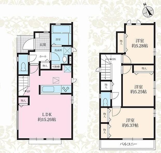 (A号棟)、価格4490万円、3LDK、土地面積102.42m2、建物面積80.88m2