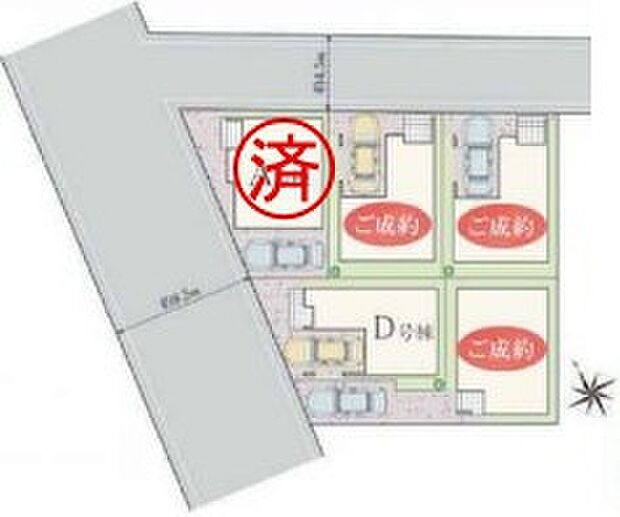 【全体区画図】スーパーやコンビニなど徒歩10分圏内♪
小学校や中学校も徒歩5分圏内にあるので、お子様のいるご家庭にもオススメです♪