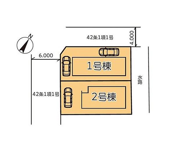 【≪全体区画図≫】敷地内駐車場完備☆
周辺は交通量の少ない生活道路なので小さなお子様を持つご家庭も安心です♪