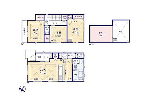 【3LDK】家事がしやすい水回り集中設計！キッチンと洗面室が近いので、朝の忙しい時間帯の動線が短くなりますね♪効率よく家事がこなせます！リビング収納や廊下収納完備でお部屋を広くスッキリとお使いいただけます☆