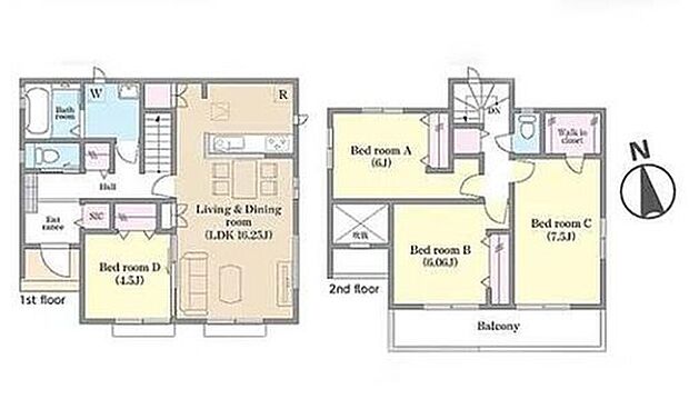 【4LDK】●16帖超のLDKには人気の対面式キッチンで家族の会話が弾む♪
●WICを含む各居室収納完備でお部屋すっきり快適に♪
●2部屋から出入りできるバルコニーは、洗濯物をたっぷり干せます♪