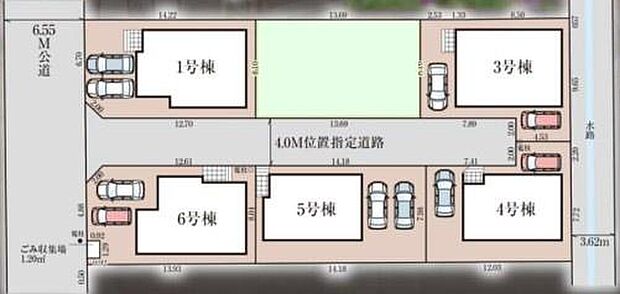 【全体区画図】カースペース2台分(車種による)!2駅利用可能♪教育施設が徒歩圏内!