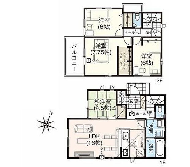 【4LDK】大容量WIC・使い勝手の良い和室のある4LDK♪暮らしを豊かにサポートする充実の設備。明るく開放的なLDK。魅力が詰まったお住まいです!