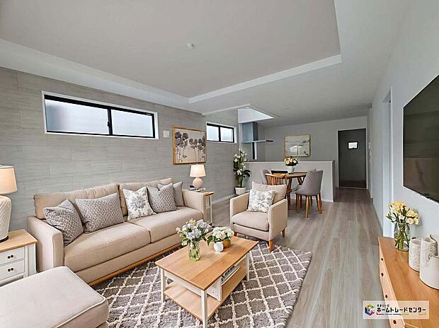 【リビング】日当たりもよく、広々としたリビング。ゆったりとした家族のお時間を♪
※こちらはCGで画像を生成したイメージ画像になります。家具などは付いておりません。