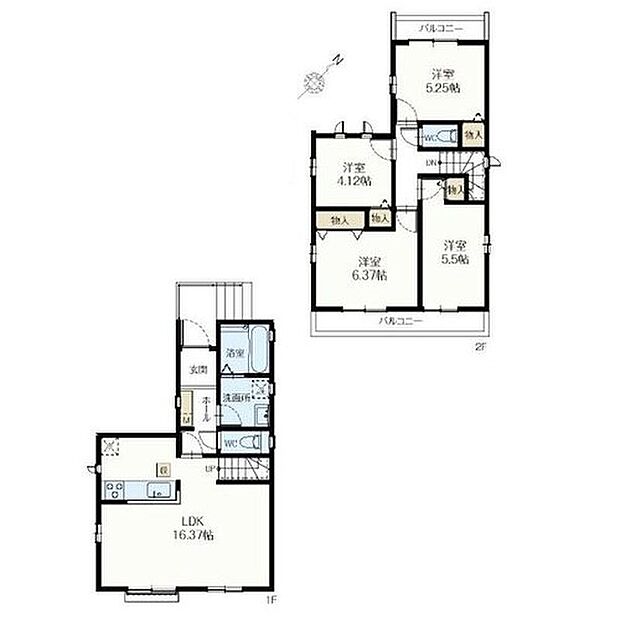 【4LDK】広々南側リビングは開放感たっぷり♪
対面式キッチンからはリビングで過ごす家族の
様子がわかり安心です◎2部屋から出入り可能の
バルコニーは洗濯動線も良好☆