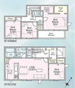 リビングと洋室の間の引き戸を開ければ20帖超えの大空間が広がります♪
主寝室にはウォークインクローゼットとスタディカウンター付き♪テレワークスペースとしてもお使いいただけます♪ 