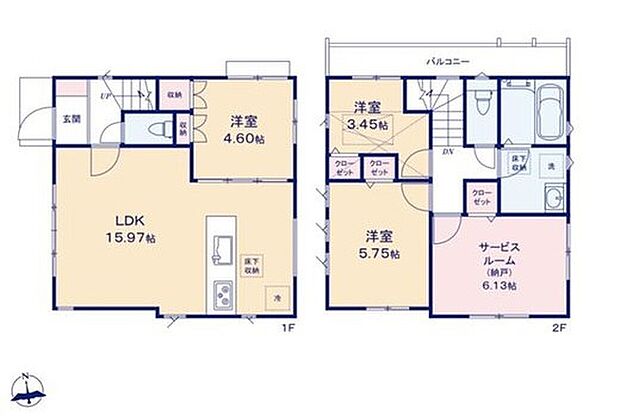 【3LDK+S】北×西角地に位置し、開放感を感じられる住まい!暮らしやすさを考えた機能的な間取りです!オープンキッチンがおしゃれです♪