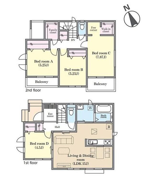 【4LDK】全居室南西向きの4LDKです☆
主寝室にフリーカウンターを設置♪書斎やお仕事スペースなど自由に使用できます！