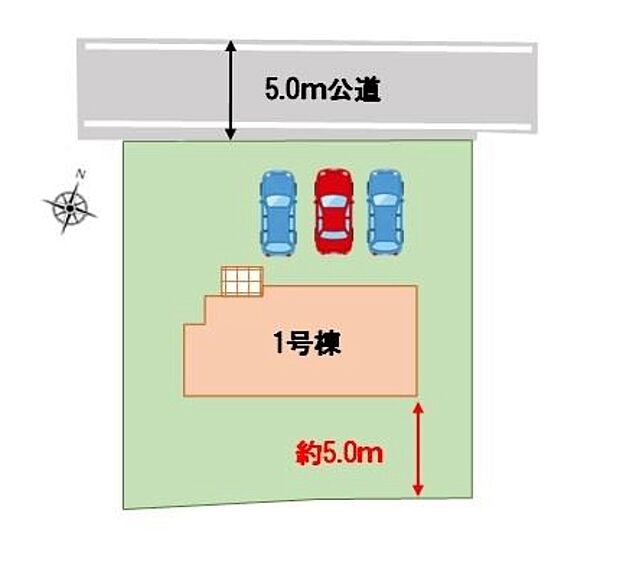 【全体区画図】敷地広々90.83坪!お車並列で3台、奥行き5m以上の南向きお庭付き♪お子様も伸び伸び遊べる豊かな住環境です◎