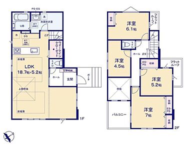 ◆LDK広々23.9帖！ライフスタイルに合わせて間仕切り可能なフレキシブルな間取り♪
◆リビングにWICを備え、衣類や季節物、日用品までまとめて収納♪生活空間をすっきり保ちやすい便利な収納♪ 