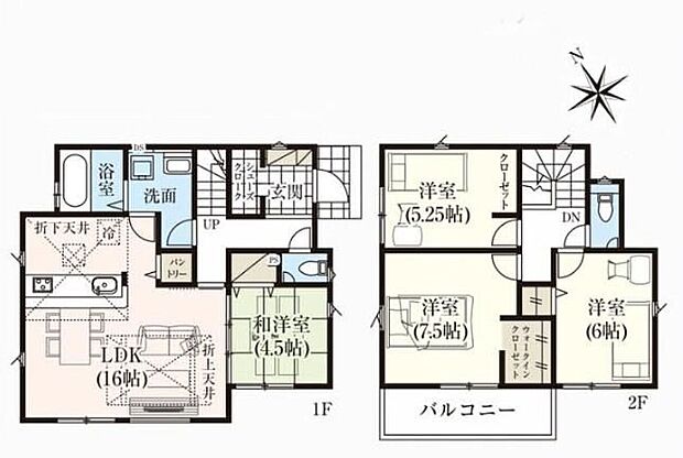 【4LDK】プライベート感を保てる和室を完備しており、来客時の宿泊スペースや書斎などにお使い頂けます♪