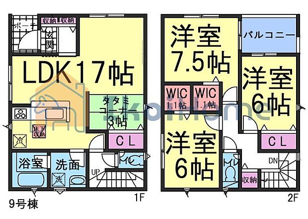 4LDK+人気の対面式キッチン♪LDKには畳コーナーも!全居室収納付き!2階全居室6帖超♪