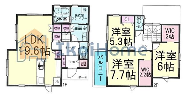 LDK約20帖ございます!カウンターキッチンになっております!2階はWICが2箇所あり便利です!