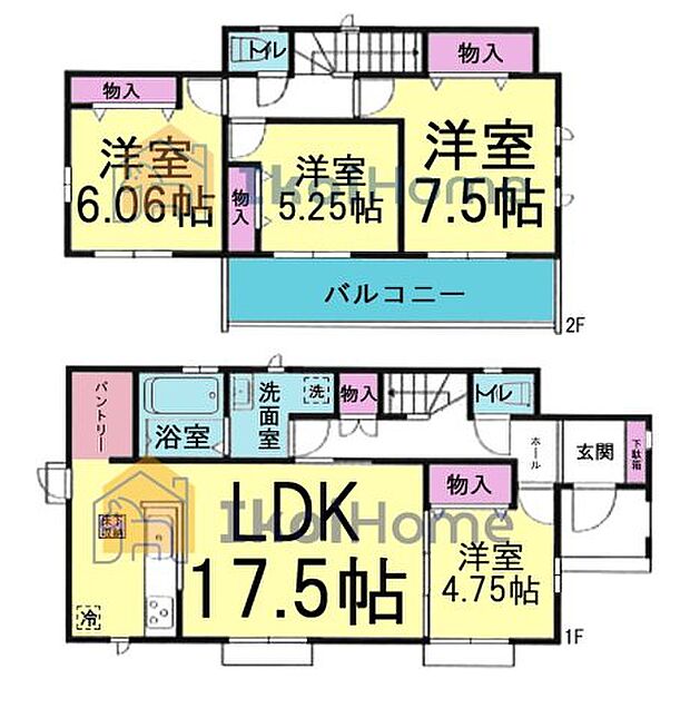 ●年中無休：当日予約可●全室南西向きで陽当り良好！LDK17.5帖の横に洋室4.75帖ございます！