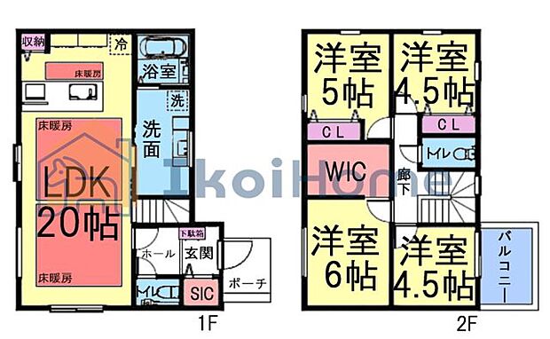 【ホームページに現地動画掲載中】●年中無休:当日予約可●LDK20帖!床暖房付!2階洋室4部屋あり!