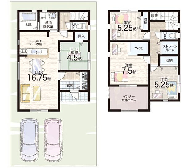 【4LDK+S(納戸)】○山田小学校・・・徒歩32分 ○松原中学校・・・徒歩23分
