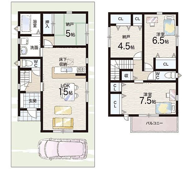 【2LDK+S(納戸)】○槇島小学校・・・徒歩１４分 ○北宇治中学校・・・徒歩１２分