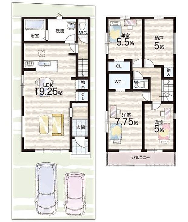 【3LDK+S(納戸)】○山田小学校・・・徒歩22分 ○松原中学校・・・徒歩17分