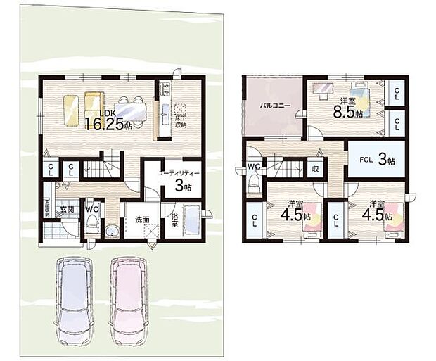 【3LDK】○丹生川小学校・・・徒歩5分 ○大安中学校・・・徒歩49分