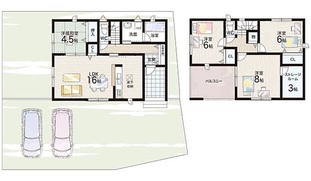 【4LDK+S(納戸)】○亀山西小学校・・・徒歩18分 ○亀山中学校・・・徒歩13分