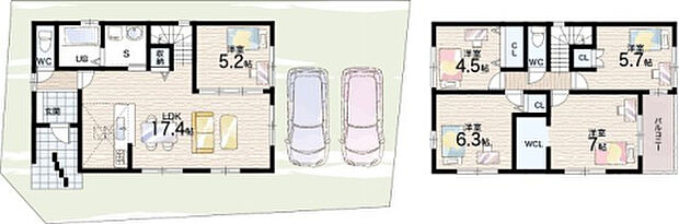 【5LDK】〇笠縫小学校・・・徒歩１１分 〇松原中学校・・・徒歩１２分