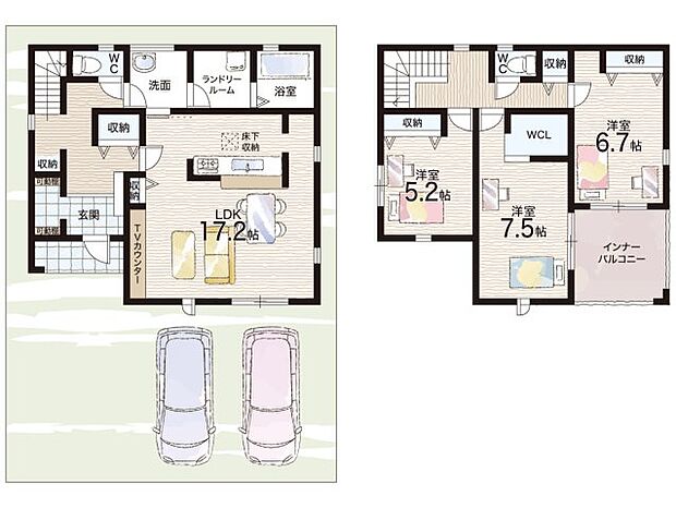 【3LDK】○長浜小学校・・・徒歩17分 ○西中学校・・・徒歩21分