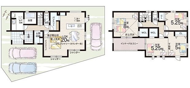 【3LDK】○能登川南小学校・・・徒歩22分 ○能登川中学校・・・徒歩30分