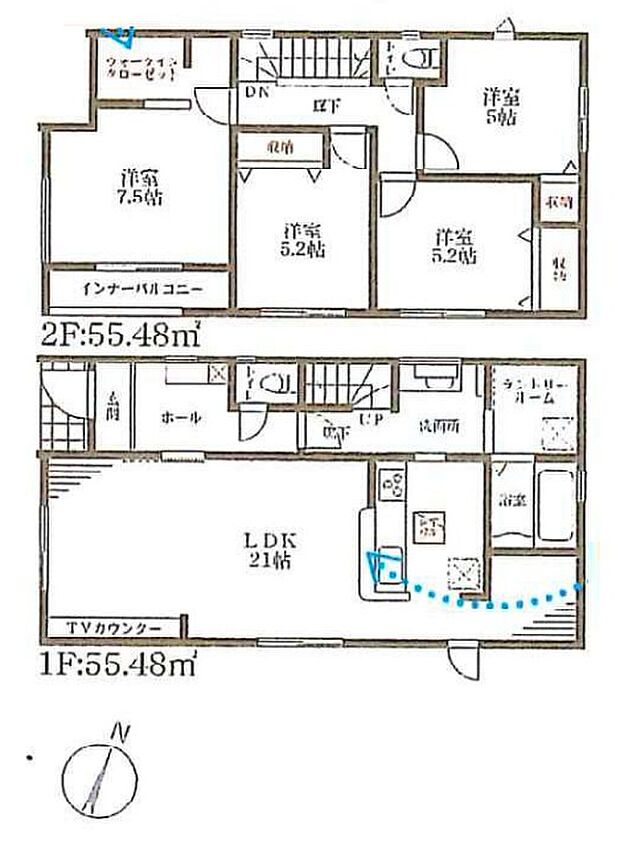 【4LDK】○甲南第一小学校・・・徒歩11分 ○甲南中学校・・・徒歩29分