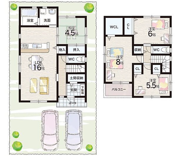 【4LDK】○旭陽小学校・・・徒歩5分 ○朝日中学校・・・徒歩12分