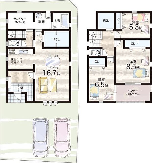 【3LDK】○鳩里小学校・・・徒歩9分 ○加古川中学校・・・徒歩15分