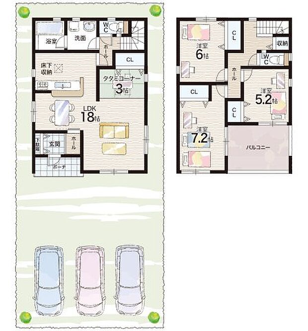 【3LDK】○滝野東小学校・・・徒歩25分 ○滝野中学校・・・徒歩6分
