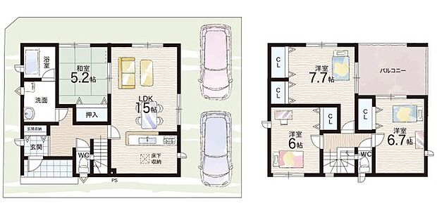 【4LDK】○岩岡小学校・・・徒歩20分 ○岩岡中学校・・・徒歩17分