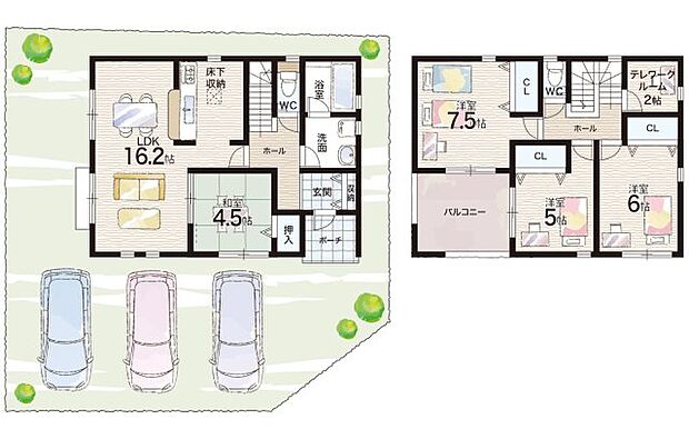 【4LDK+S(納戸)】○勝原小学校・・・徒歩4分 ○朝日中学校・・・徒歩22分